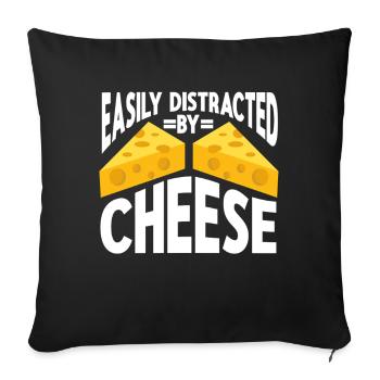 Cheese Making Cheese Lover - Sofa pillowcase 17,3'' x 17,3'' (45 x 45 cm) - black - Front