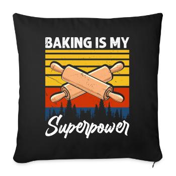 Backen Bäcker Bäckerei - Sofakissenbezug 45 x 45 cm - Schwarz - Vorne