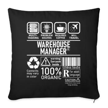 Warehouse Manager multi tasking problem solving - Sofakissenbezug 45 x 45 cm - Schwarz - Vorne