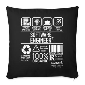 Software Engineer multi tasking problem solving - Sofa pillowcase 17,3'' x 17,3'' (45 x 45 cm) - black - Front