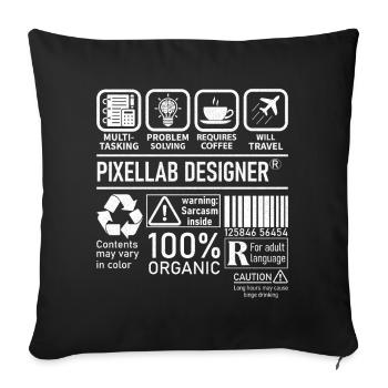 Résolution de problèmes multitâches Pixellab Designer - Housse de coussin décorative 45 x 45 cm - noir - Devant