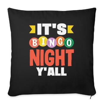 C’est une soirée bingo pour vous tous - Housse de coussin décorative 45 x 45 cm - noir - Devant