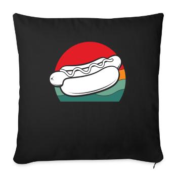 Amateurs de hot-dogs dans un style vintage - Housse de coussin décorative 45 x 45 cm - noir - Devant