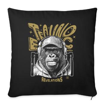 Techno Monkey Shirt – Party Instinct Awakened - Sofa pillowcase 17,3'' x 17,3'' (45 x 45 cm) - black - Front
