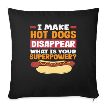 Les amateurs de hot-dogs font disparaître les hot-dogs - Housse de coussin décorative 45 x 45 cm - noir - Devant
