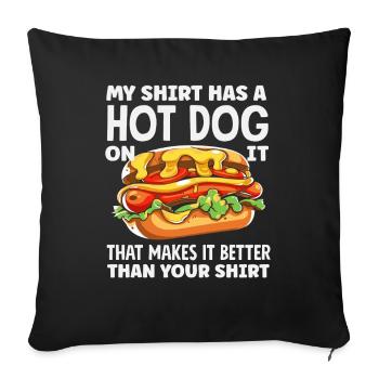 Amateur de hot-dogs Dicton drôle - Housse de coussin décorative 45 x 45 cm - noir - Devant