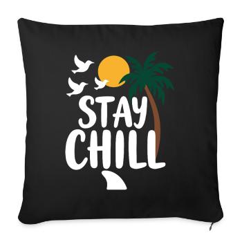 Séjour Chill Détente tropicale Vacances d’été - Housse de coussin décorative 45 x 45 cm - noir - Devant