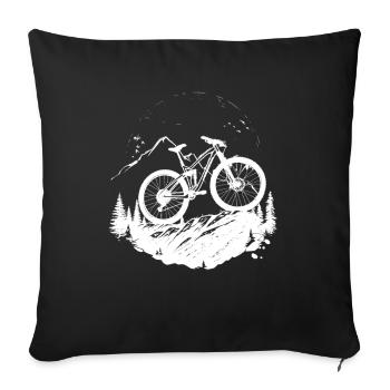 Mountain bike - Sofa pillowcase 17,3'' x 17,3'' (45 x 45 cm) - black - Front