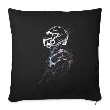 American Football Player Sketch - Sofa pillowcase 17,3'' x 17,3'' (45 x 45 cm) - black - Front