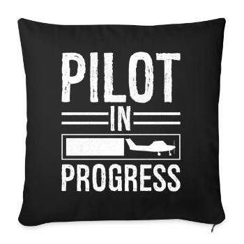 Pilot In progress - Sofa pillowcase 17,3'' x 17,3'' (45 x 45 cm) - black - Front