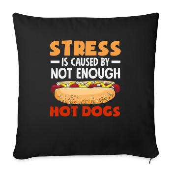 Stress causé par un nombre insuffisant de hot-dogs - Housse de coussin décorative 45 x 45 cm - noir - Devant
