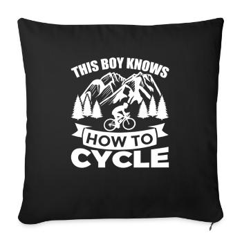 Cyclist boy - Sofa pillowcase 17,3'' x 17,3'' (45 x 45 cm) - black - Front