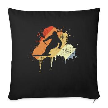 Vintage Winter Sports - Sofa pillowcase 17,3'' x 17,3'' (45 x 45 cm) - black - Front