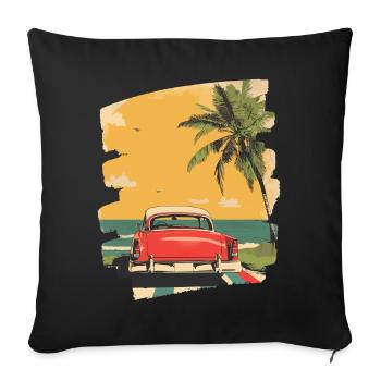 Summer - Sofa pillowcase 17,3'' x 17,3'' (45 x 45 cm) - black - Front
