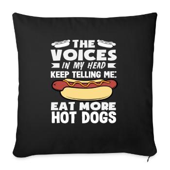 Les voix mangent plus de hot-dogs pour les hot-dogs - Housse de coussin décorative 45 x 45 cm - noir - Devant