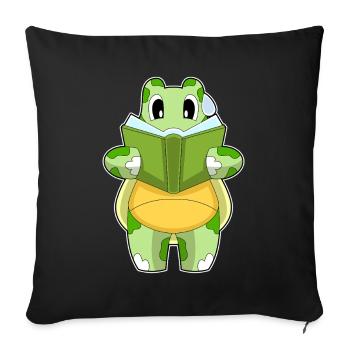 Turtle Nerd Book - Sofa pillowcase 17,3'' x 17,3'' (45 x 45 cm) - black - Front