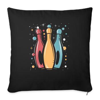 Vintage Skittles - Sofa pillowcase 17,3'' x 17,3'' (45 x 45 cm) - black - Front