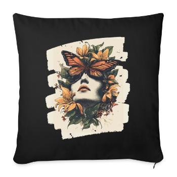 Spring Spring Beginning Flowers - Sofa pillowcase 17,3'' x 17,3'' (45 x 45 cm) - black - Front