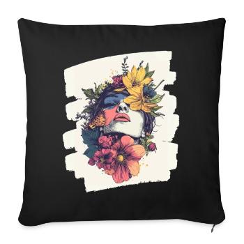 Spring Spring Beginning Flowers - Sofa pillowcase 17,3'' x 17,3'' (45 x 45 cm) - black - Front