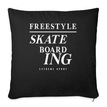 Sport extrême Skateboard freestyle - Housse de coussin décorative 45 x 45 cm - noir - Devant