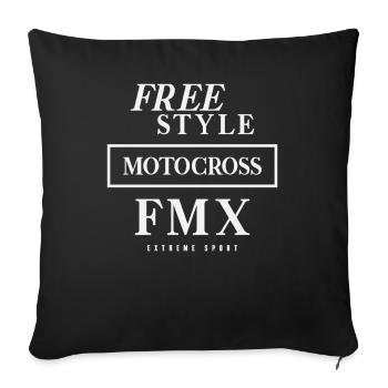 Extremsport Freestyle Motocross FMX - Sofakissenbezug 45 x 45 cm - Schwarz - Vorne