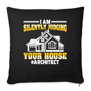 Architecte - Housse de coussin décorative 45 x 45 cm - noir - Devant