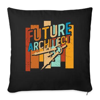 Architect - Sofa pillowcase 17,3'' x 17,3'' (45 x 45 cm) - black - Front
