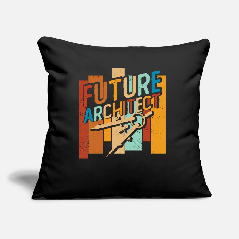 Architecte Housse de coussin décorative 45 x 45 cm