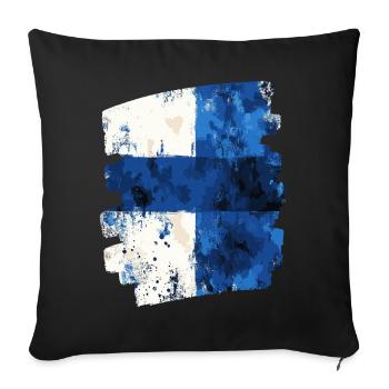Drapeau finlandais Finlande - Housse de coussin décorative 45 x 45 cm - noir - Devant
