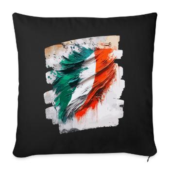 Drapeau italien Italie - Housse de coussin décorative 45 x 45 cm - noir - Devant