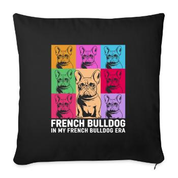 Bouledogue français - Housse de coussin décorative 45 x 45 cm - noir - Devant