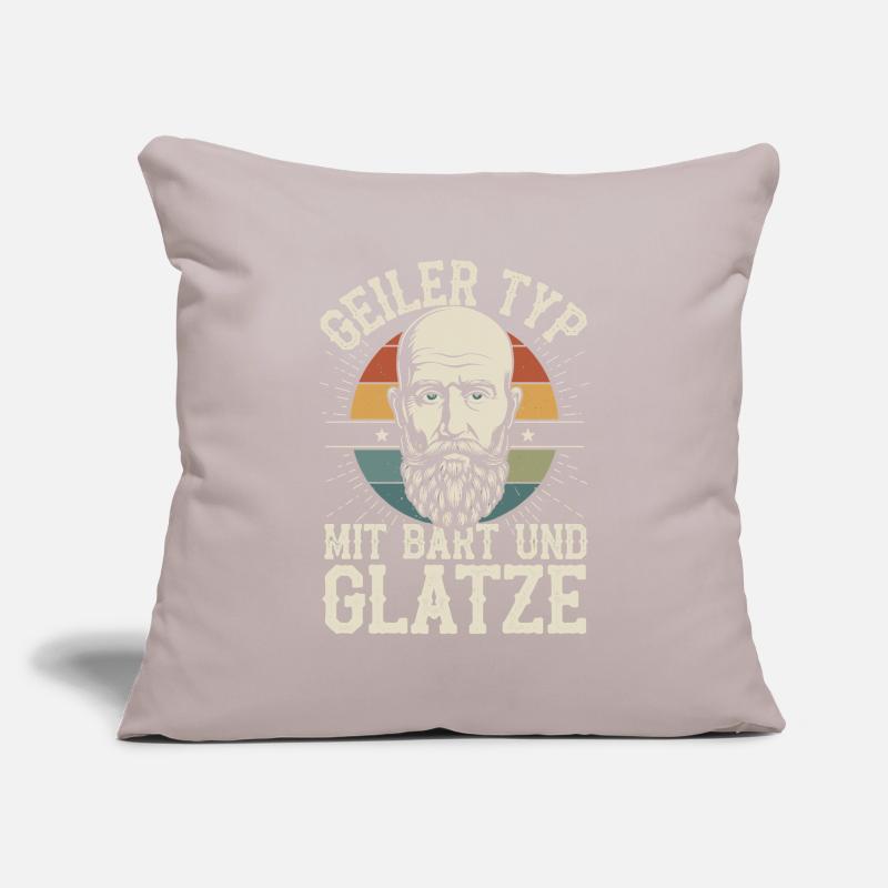Geiler Typ Mit Bart & Glatze Glatzkopf Bartträger Sofakissenbezug 45 x 45 cm