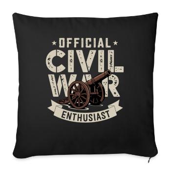 Civil War Enthusiast US Amerikanischer Bürgerkrieg - Sofakissenbezug 45 x 45 cm - Schwarz - Vorne