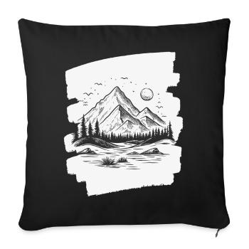 Mountains - Sofa pillowcase 17,3'' x 17,3'' (45 x 45 cm) - black - Front