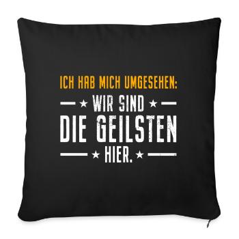 I've been looking around we're the hottest here - Sofa pillowcase 17,3'' x 17,3'' (45 x 45 cm) - black - Front