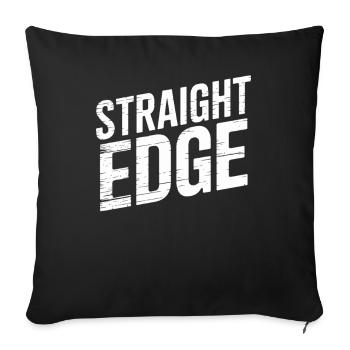 Lettrage à bord droit pour une durée de vie de coupe-bordure droit - Housse de coussin décorative 45 x 45 cm - noir - Devant