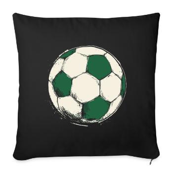 Green football for teams and clubs - Sofa pillowcase 17,3'' x 17,3'' (45 x 45 cm) - black - Front