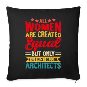 Architecte - Housse de coussin décorative 45 x 45 cm - noir - Devant