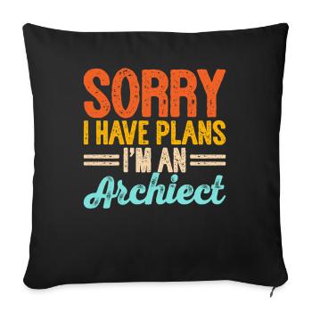 Architecte - Housse de coussin décorative 45 x 45 cm - noir - Devant