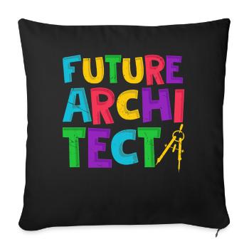 Architect - Sofa pillowcase 17,3'' x 17,3'' (45 x 45 cm) - black - Front