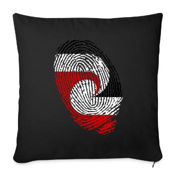 Maori flag fingerprints, New Zealand - Sofa pillowcase 17,3'' x 17,3'' (45 x 45 cm) - black - Front