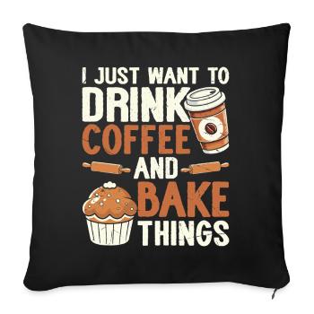 Boulangerie Boulangerie Boulangerie - Housse de coussin décorative 45 x 45 cm - noir - Devant
