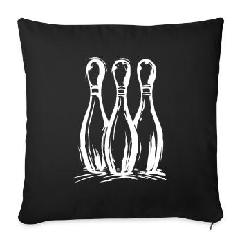 Bowling Pins - Sofa pillowcase 17,3'' x 17,3'' (45 x 45 cm) - black - Front