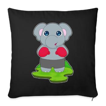 Elephant Boxer Gants de boxe Boxe - Housse de coussin décorative 45 x 45 cm - noir - Devant