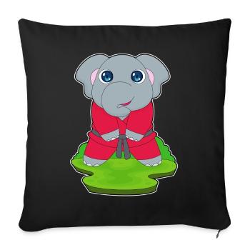 Elephant Karate Martial Arts - Sofa pillowcase 17,3'' x 17,3'' (45 x 45 cm) - black - Front