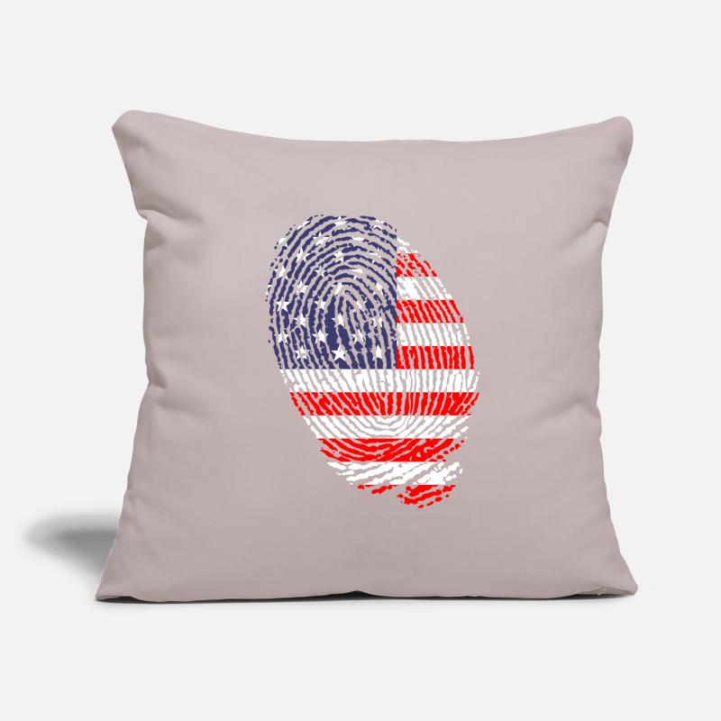 Empreintes digitales du drapeau américain Housse de coussin décorative 45 x 45 cm