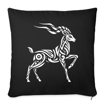 Gazelle de Thomson tribale - Housse de coussin décorative 45 x 45 cm - noir - Devant