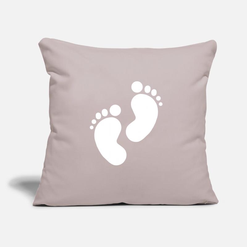 Empreinte de bébé, pieds de bébé Housse de coussin décorative 45 x 45 cm