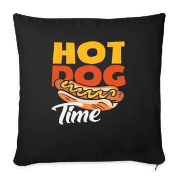 L’heure du hot-dog pour les amateurs de hot-dogs - Housse de coussin décorative 45 x 45 cm - noir - Devant