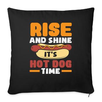 Hot dog lovers stand up and beam, it's - Sofa pillowcase 17,3'' x 17,3'' (45 x 45 cm) - black - Front